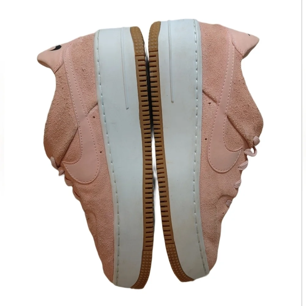 Nike Air Force 1 Sage Low Top Coral Stardust Pink Suede Platform Nike Sneaker 8